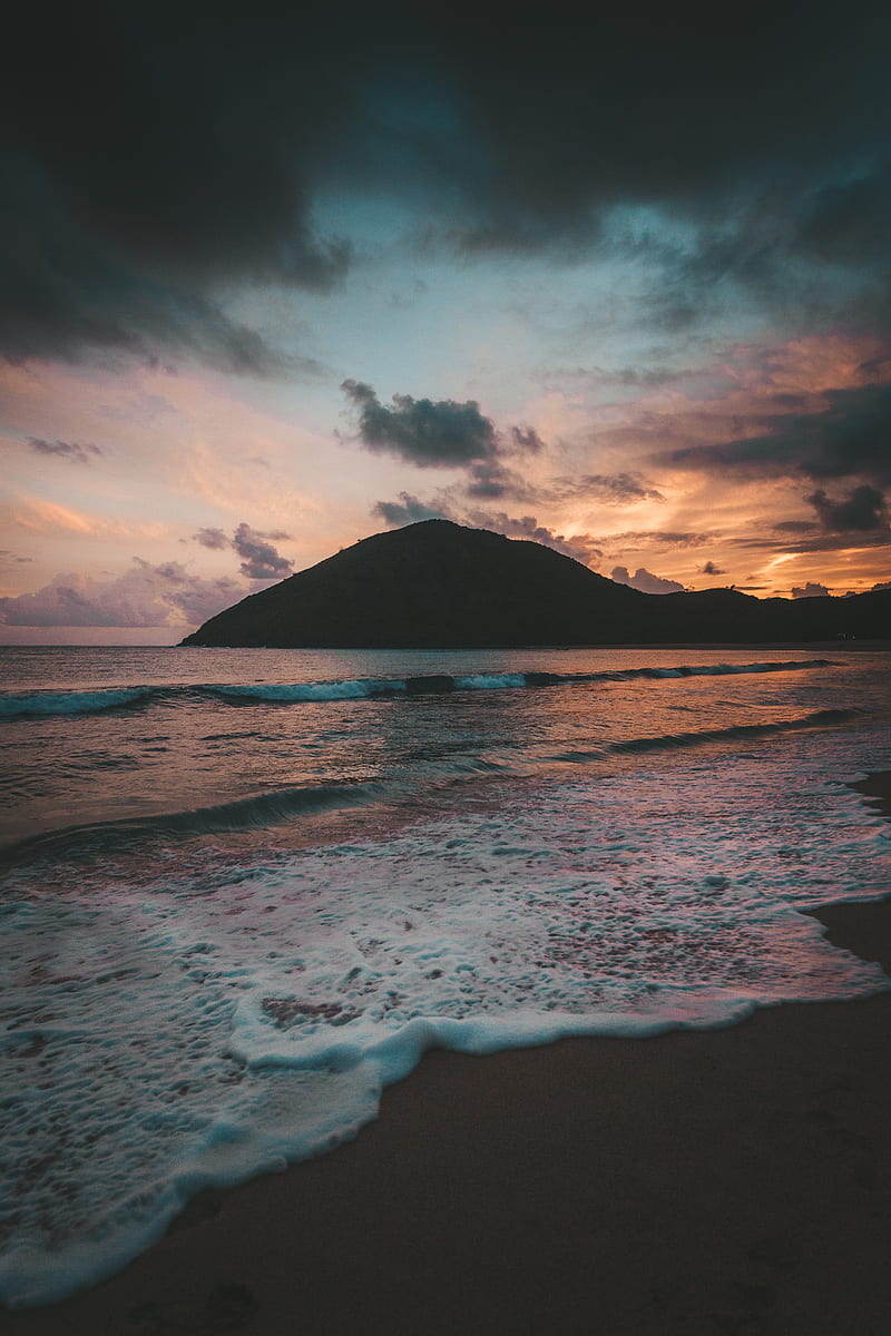 800x1200 Beach, sea, island, sunset, dusk, HD phone wallpaper
