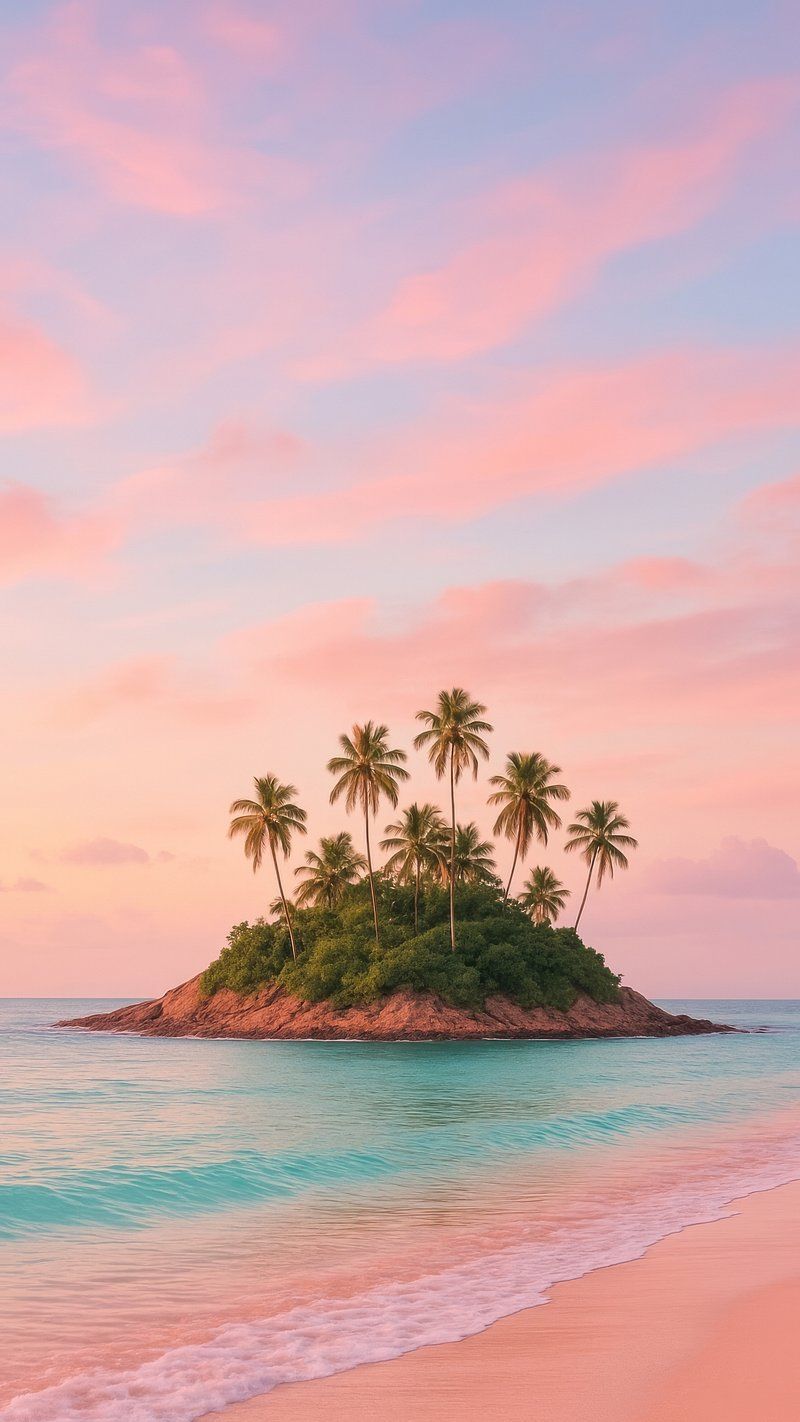 800x1422 Pink Beach Image Wallpaper