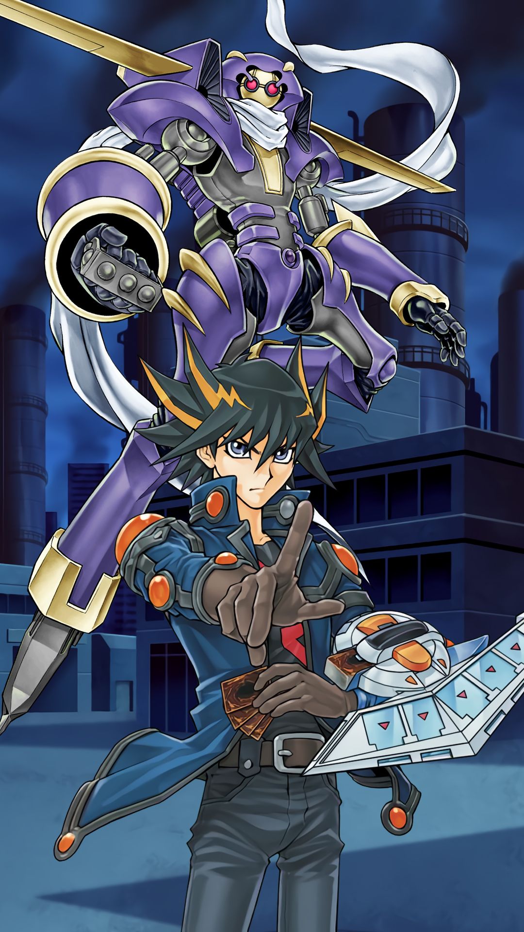 1080x1920 Yusei and Junk Warrior wallpaper for the 15th anniversary of the 5D's anime
