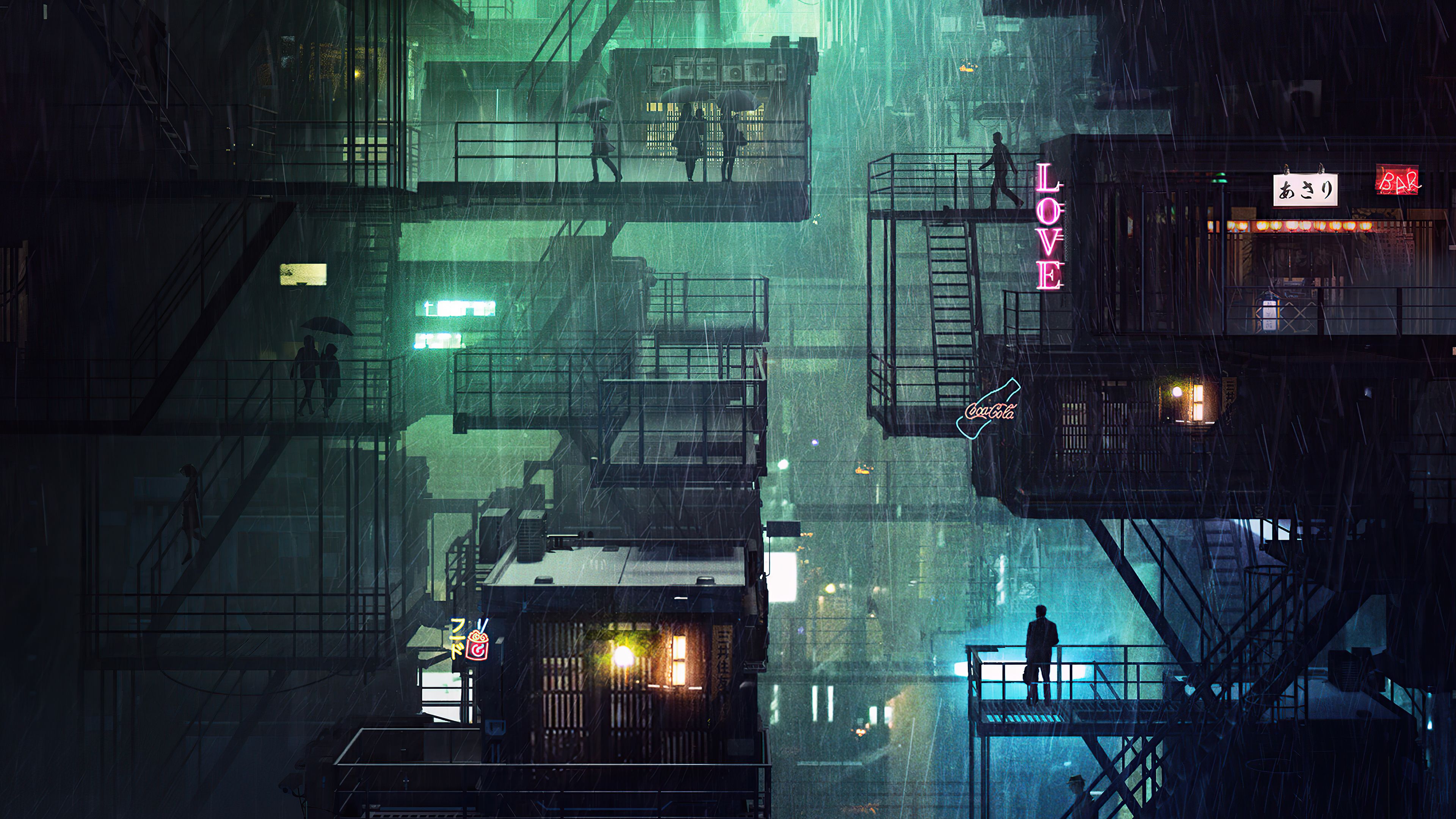 3840x2160 City Neon Rain 4k Wallpaper, HD Artist Wallpaper, 4k Wallpaper, Image, Background, Photos and Picture