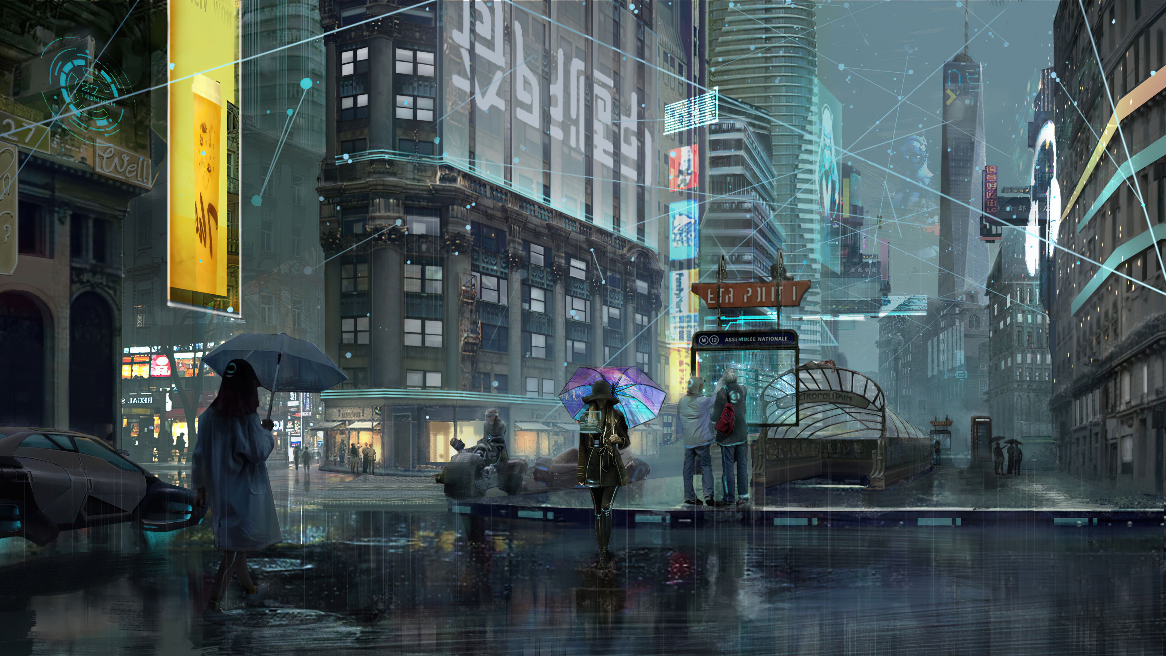 3840x2160 Rainy Day In Cyber City Wallpaper, HD Artist Wallpaper, 4k Wallpaper, Image, Background, Photos and Picture