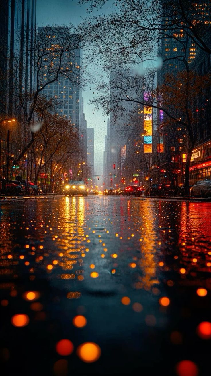 736x1308 Rain city wallpaper 4k. Rainy night wallpaper iphone, Wallpaper autumn hd, Cityscapes