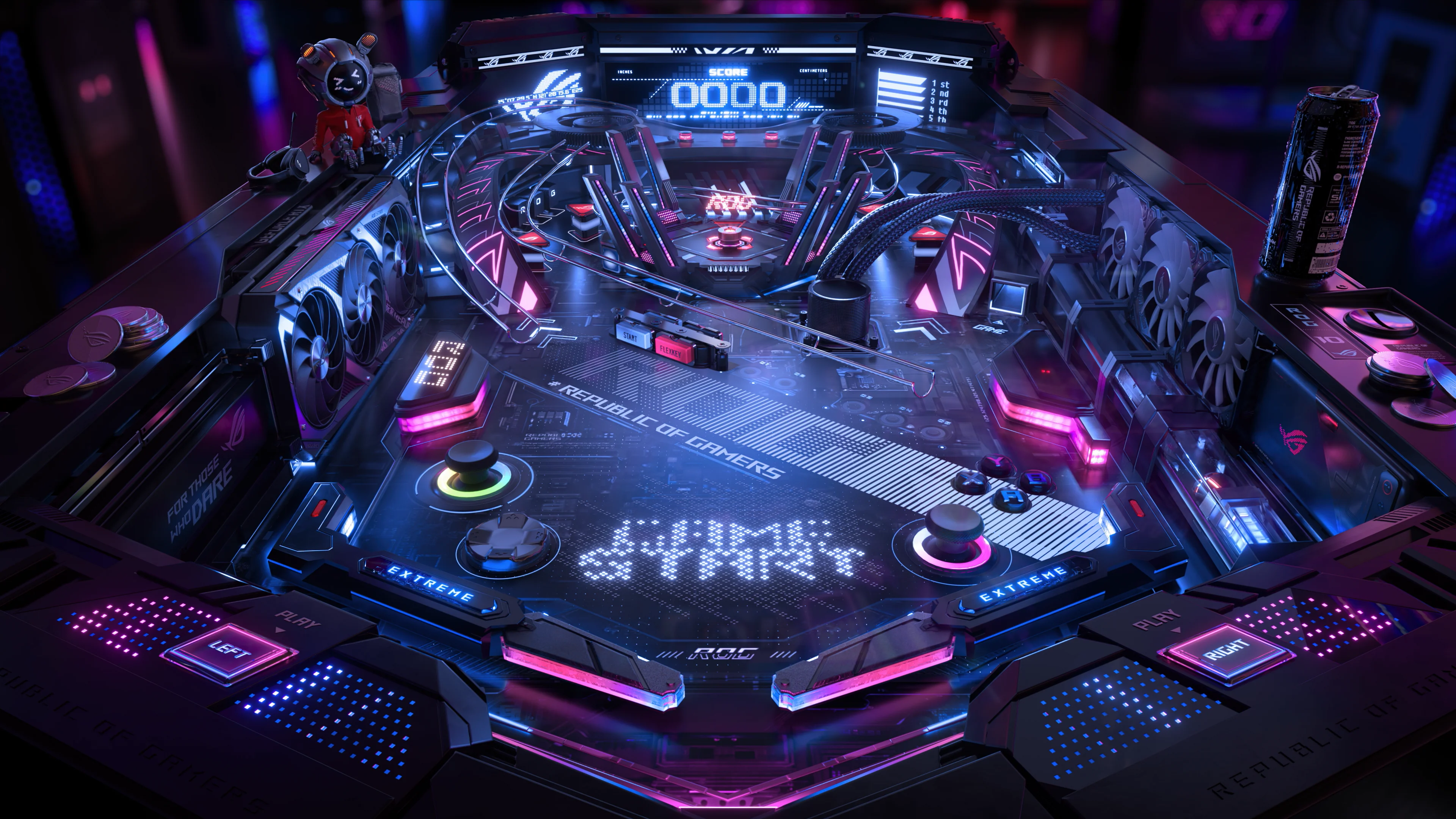 3840x2160 ROG Wallpaper Design｜Pinball Game