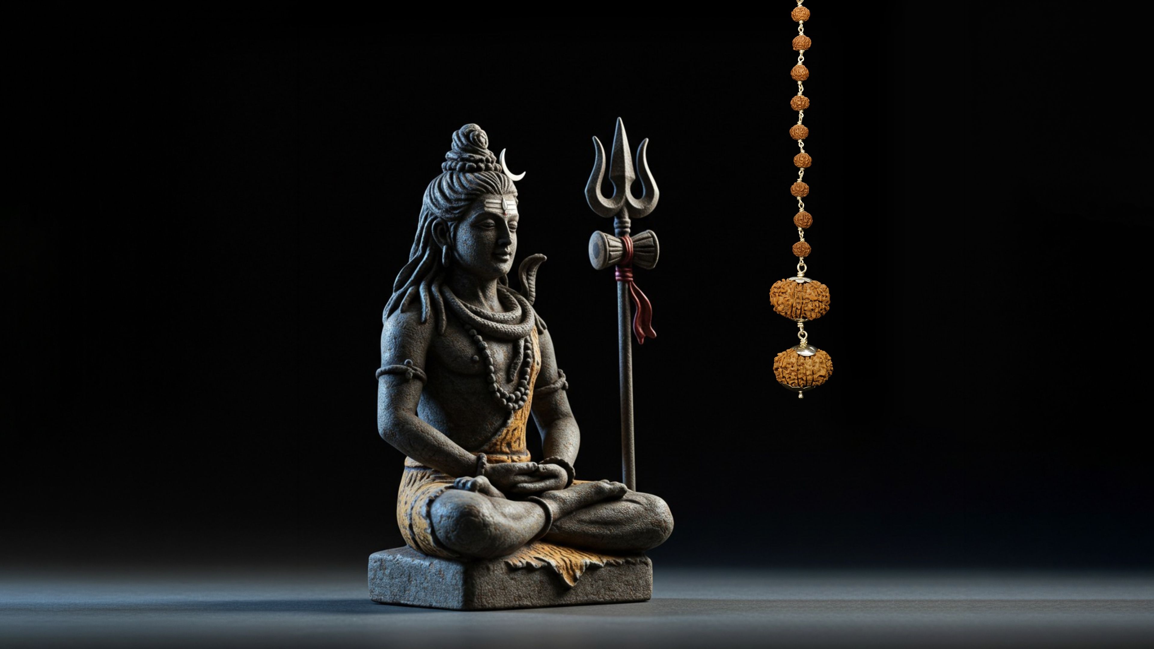 3840x2160 Lord Shiva Wallpaper 4K, Meditation, Hindu God, Rudraksha