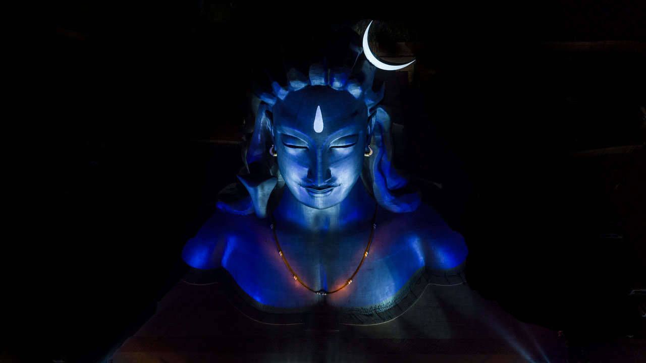 1280x720 Download Shiva Black Statue Of Hindu God Wallpaper