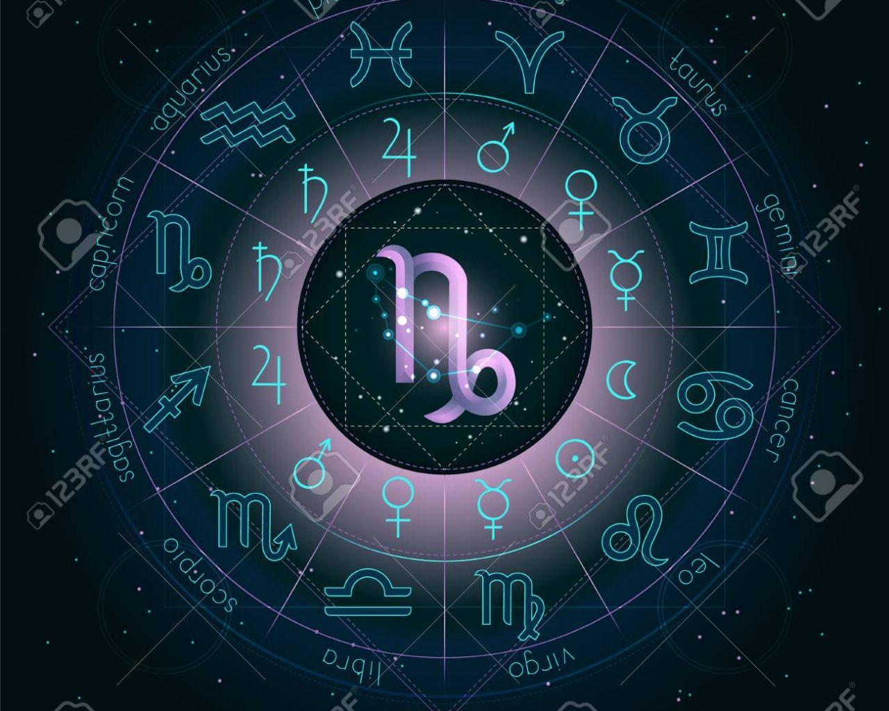1280x1024 Free download Zodiac Sign And Constellation CAPRICORN With Horoscope Circle [1300x1300] for your Desktop, Mobile & Tablet. Explore Capricorn Background. Capricorn Wallpaper, Capricorn Wallpaper, Capricorn Background