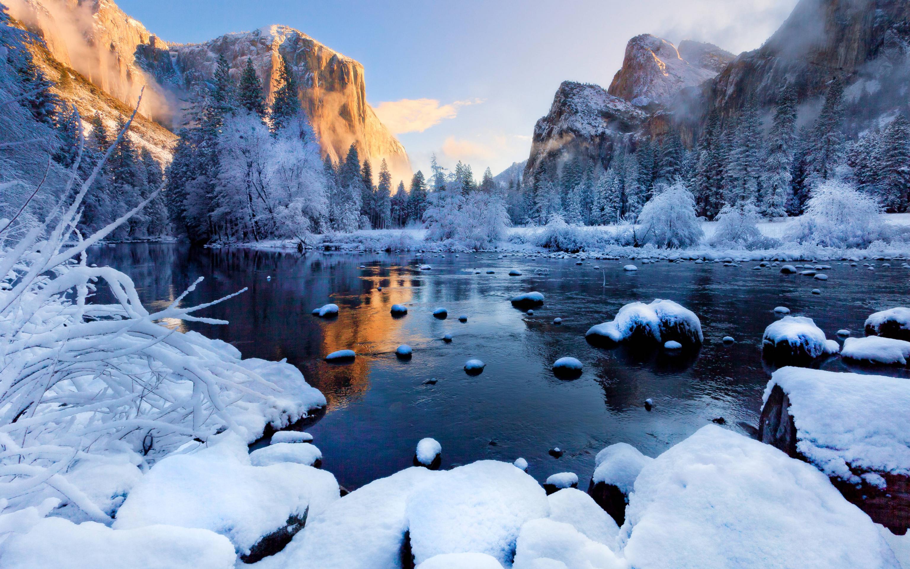 3072x1920 14++ HD Winter Mountain Wallpaper