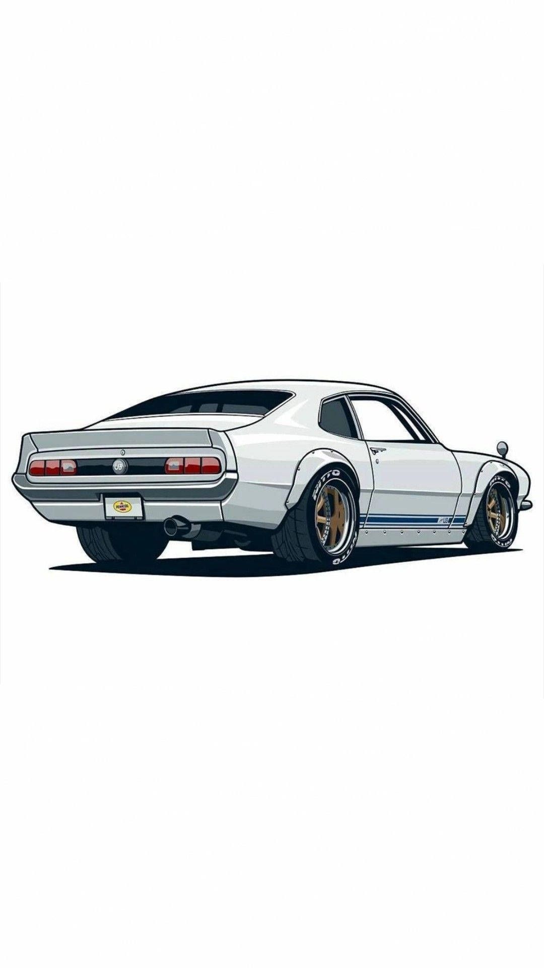 1080x1920 Download Back Of White JDM Car Wallpaper
