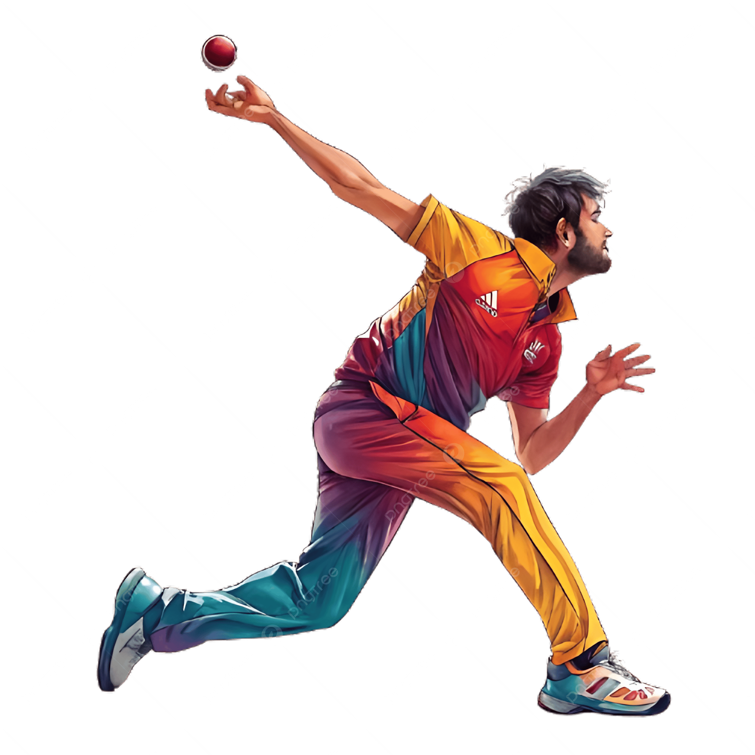 2500x2500 Vibrant Cricket Bowler In Bowlling Action, Cricket Bowler, Vibrant, Cricket Game PNG Transparent Image and Clipart for Free Download