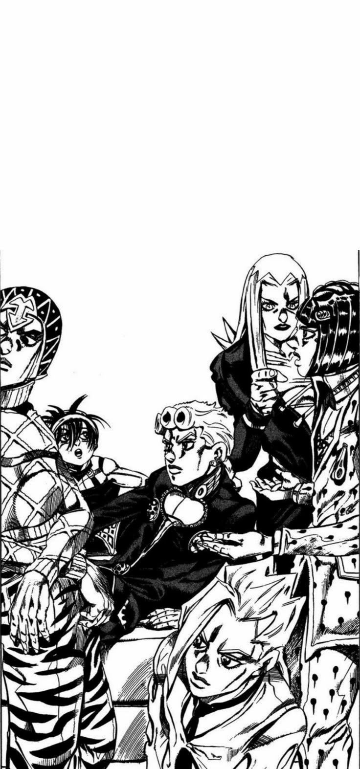 736x1573 Black and White Manga Drawing of People. Jojo manga panels wallpaper, Jojo's bizarre adventure manga