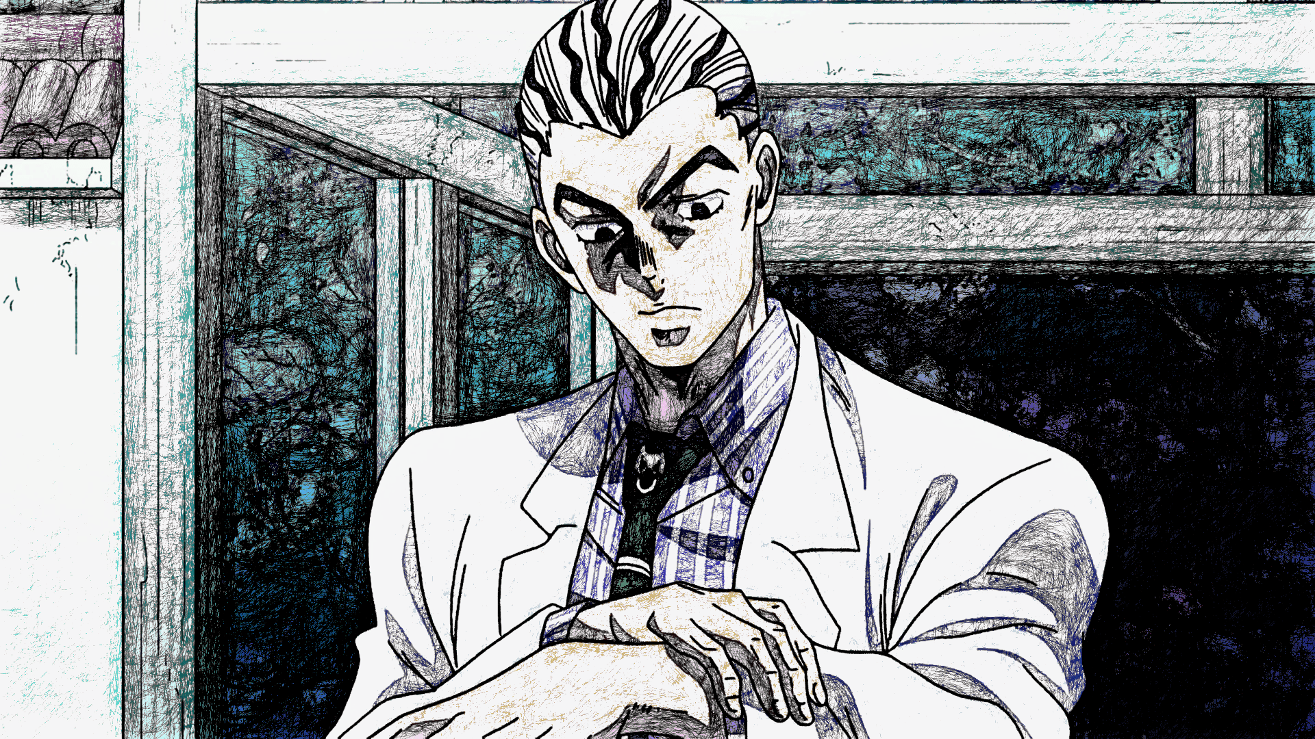 1920x1080 Download Yoshikage Kira Kosaku Kawajiri Anime Jojo's Bizarre Adventure HD Wallpaper