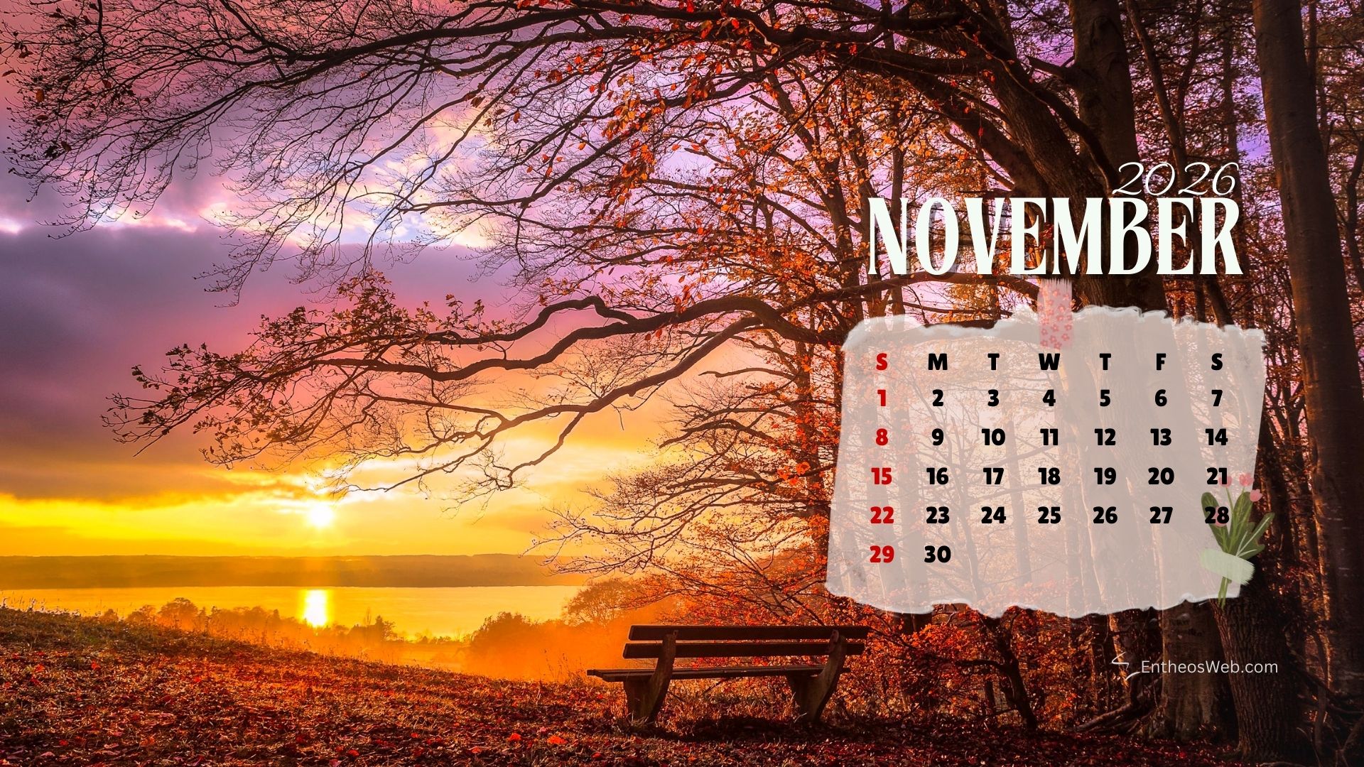 1920x1080 November Calendar Desktop Wallpaper Background for 2026