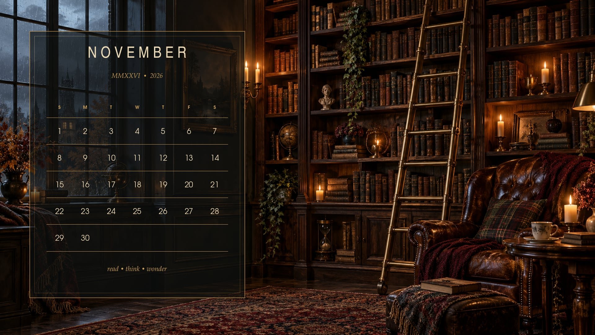 1920x1080 Free November 2026 Desktop Calendar Background