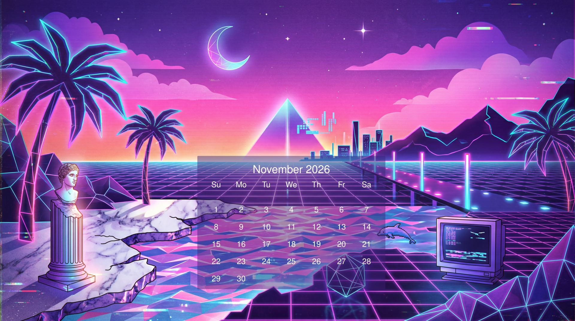 1920x1072 November 2026 Neon Wave