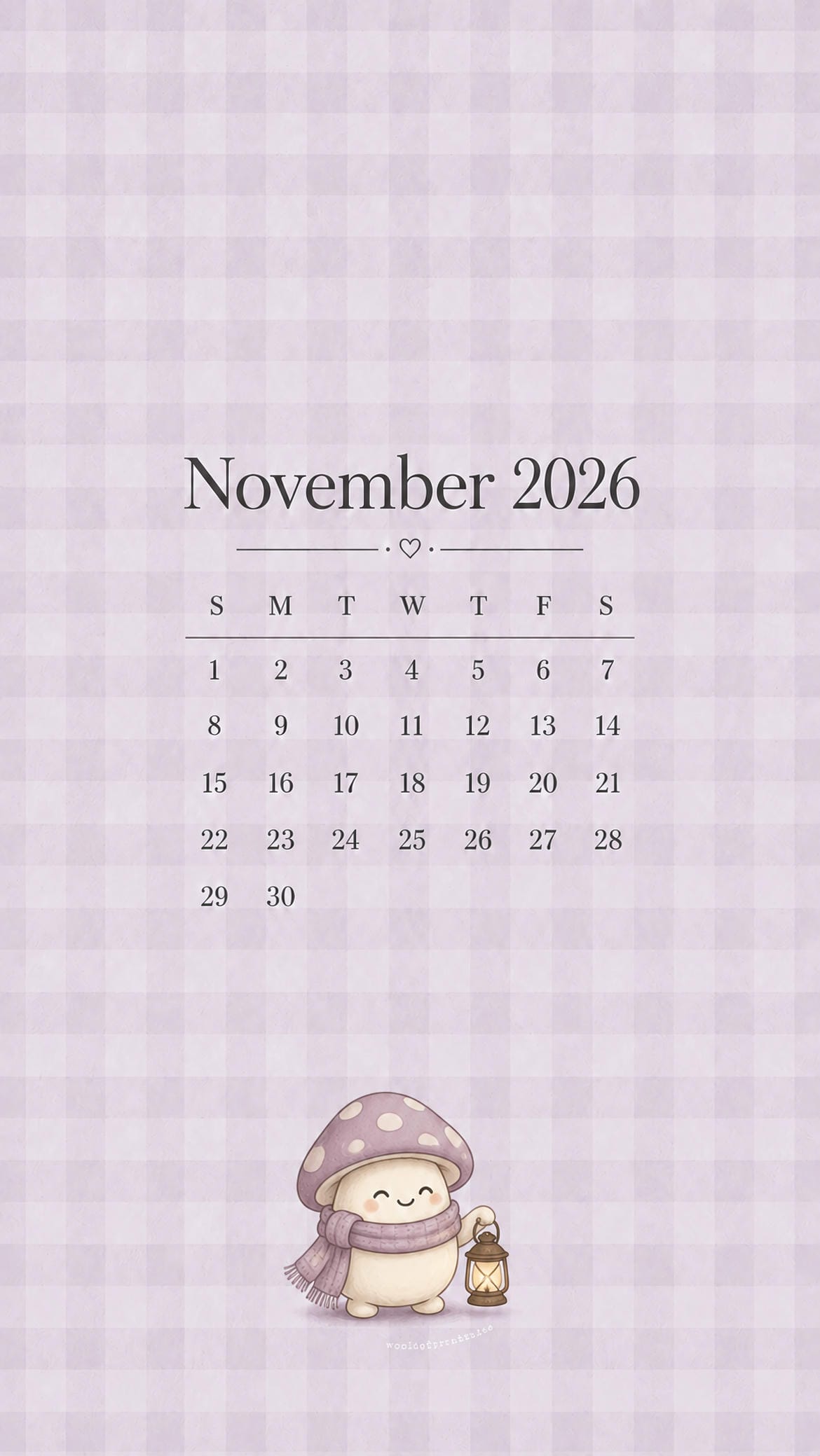 1170x2079 Free November 2026 Calendar Wallpaper for Your Phone