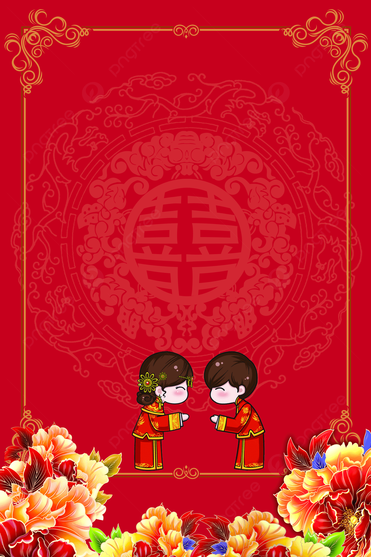 1200x1800 Chinese Style Red Wedding Chinese Wedding Background Wallpaper Image For Free Download