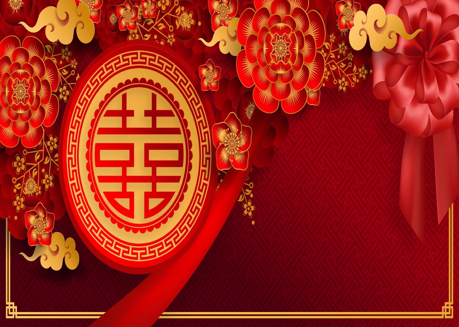 1600x1140 Amazon.com : BELECO 12x10ft Fabric Chinese Wedding Backdrop China Style Red Double Happiness Blooming Flowers Red Background for Asian Chinese Wedding Party Decorations Bride Groom Portrait Photohoot Props