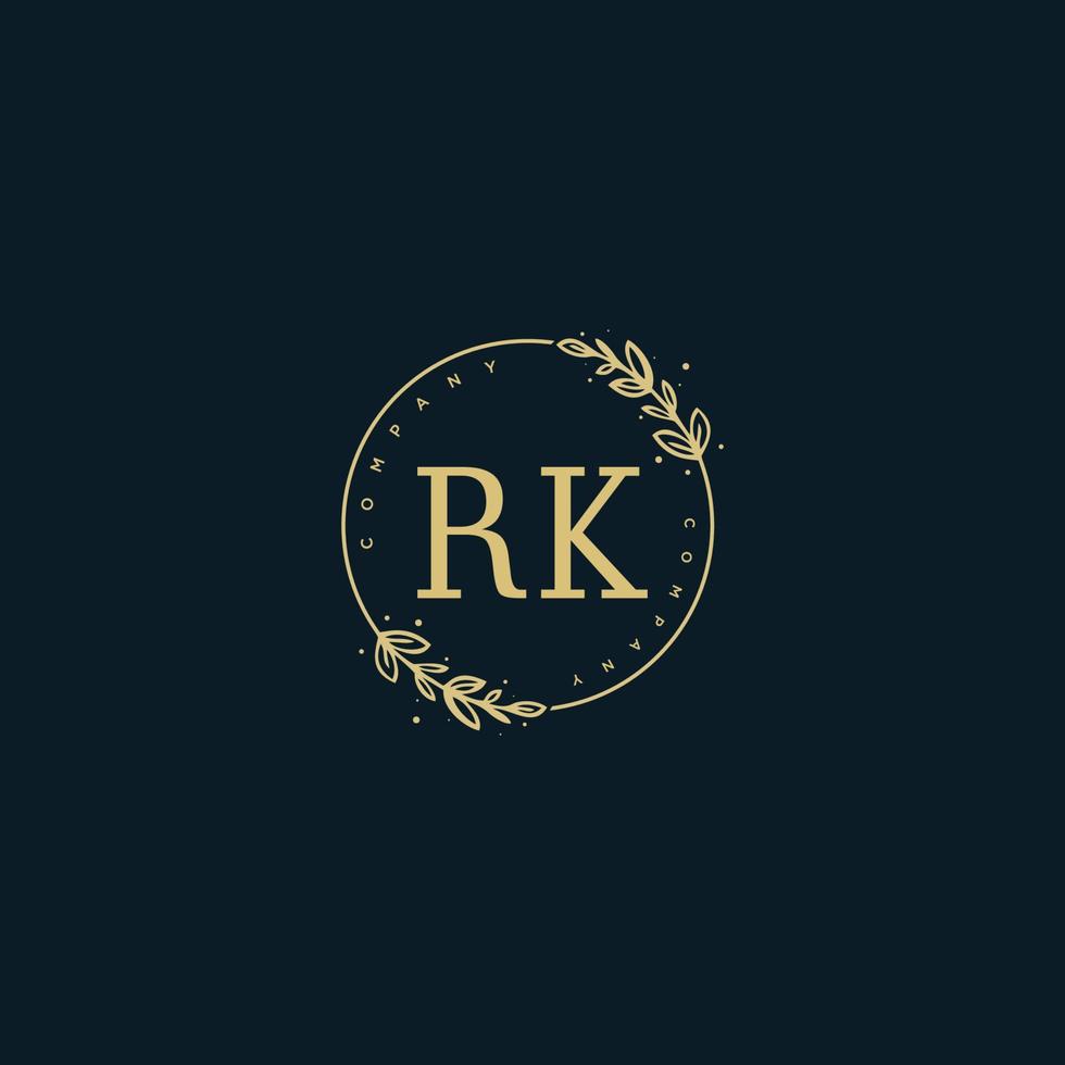 980x980 Initial RK beauty monogram and elegant logo design, handwriting logo of initial signature, wedding, fashion, floral and botanical with creative template