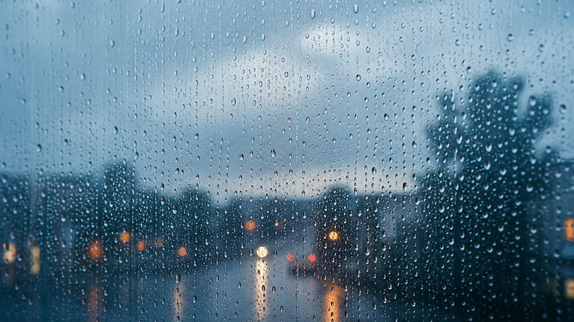 1920x1080 Rainy City Lights Through Foggy Glass