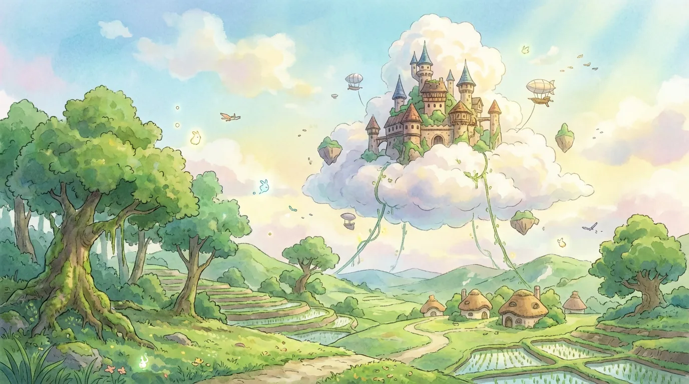 1376x768 Ghibli style generator watercolor anime art