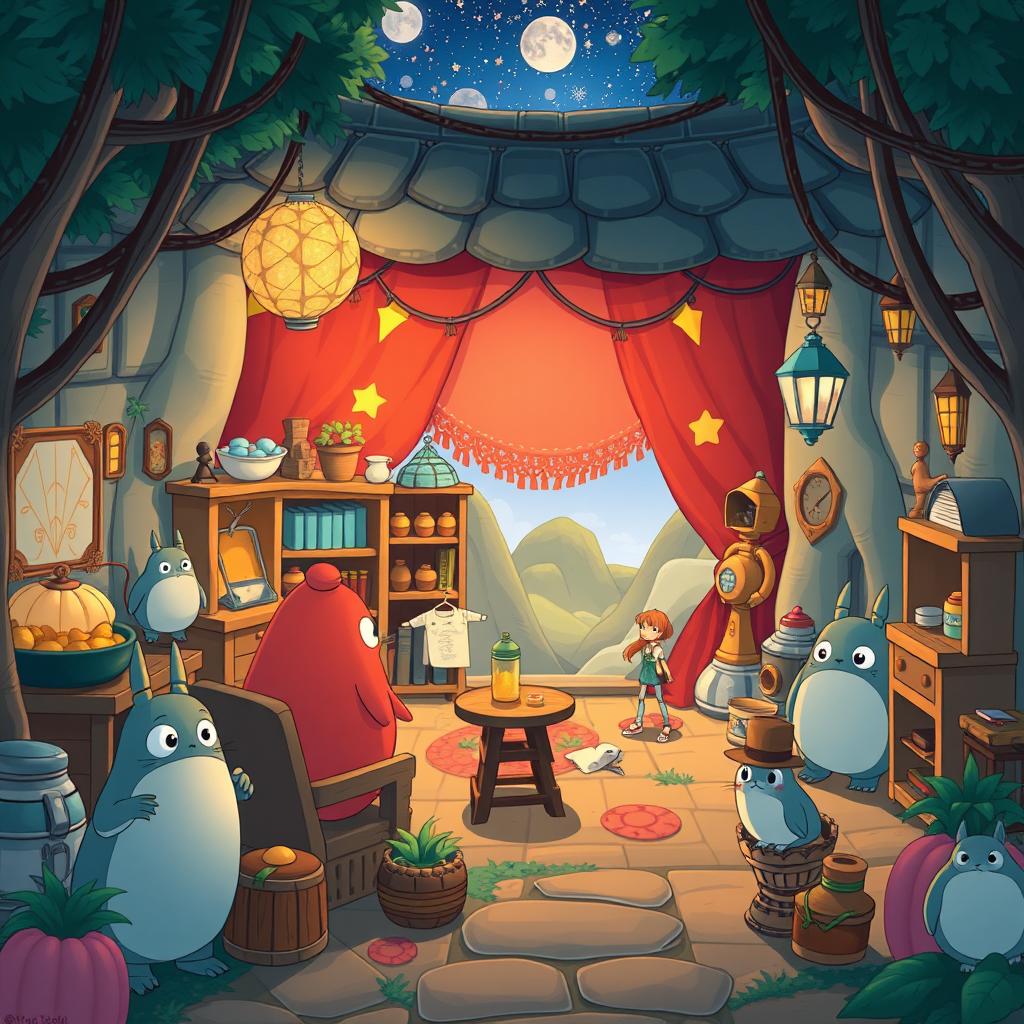 1024x1024 Whimsical Studio Ghibli Inspired Film Set