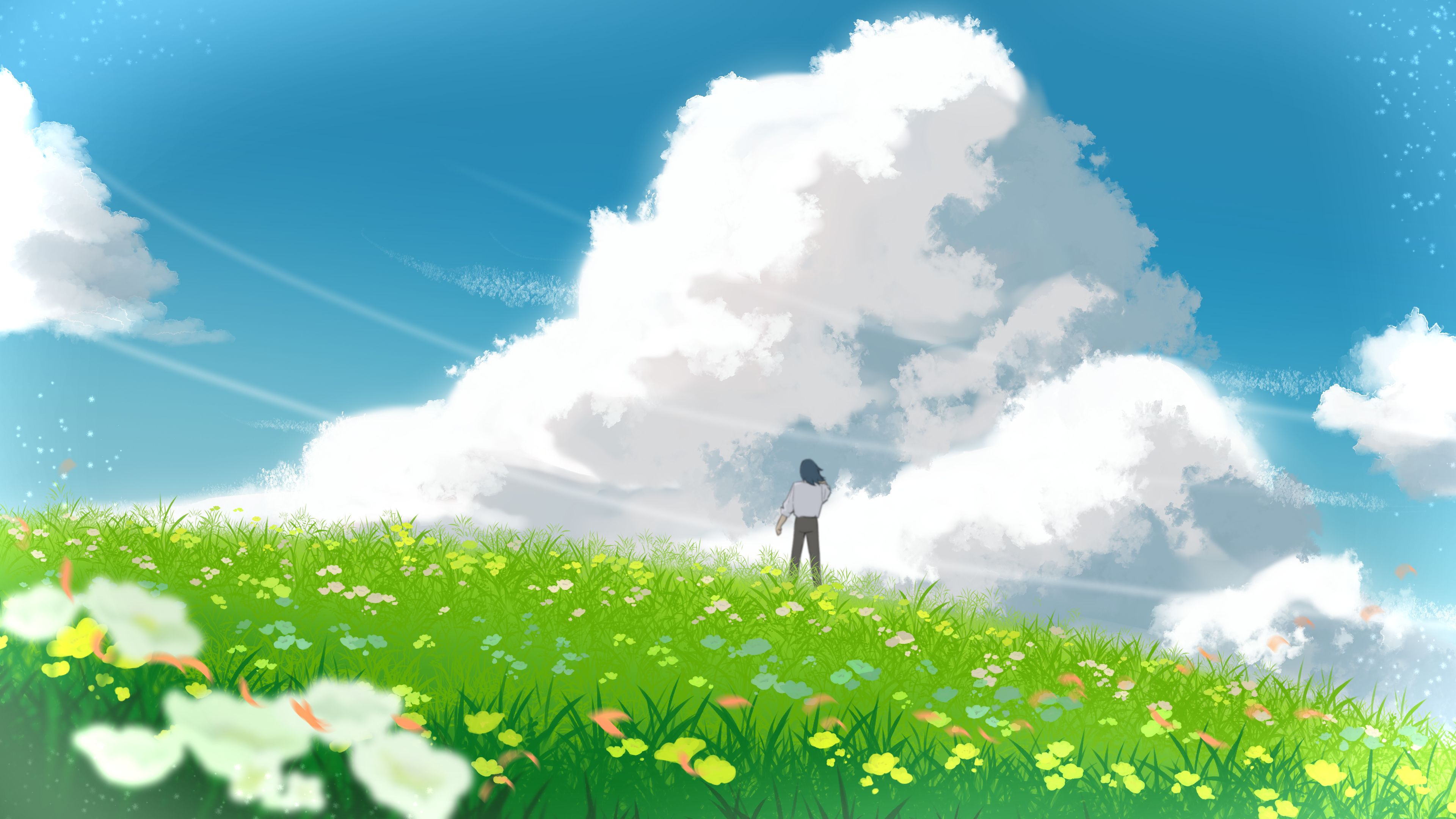 3840x2160 Landscape In Ghibli Style “Landscape ” by O_kids better art. CLIP STUDIO TIPS
