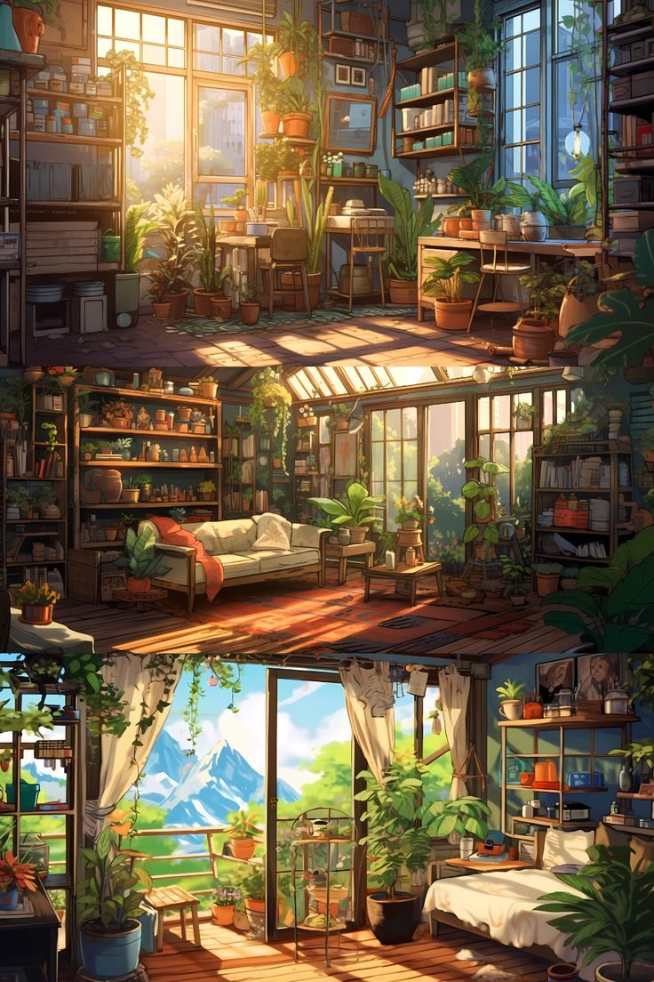 736x1104 Studio Ghibli plants and books desktop wallpaper in 4K 4K Studio Ghibli plants and books