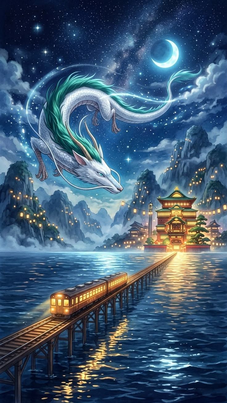736x1308 Wallpaper. Studio Ghibli style