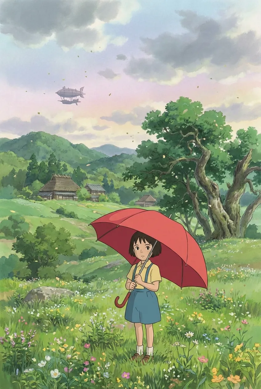 848x1264 Ghibli style generator watercolor anime art