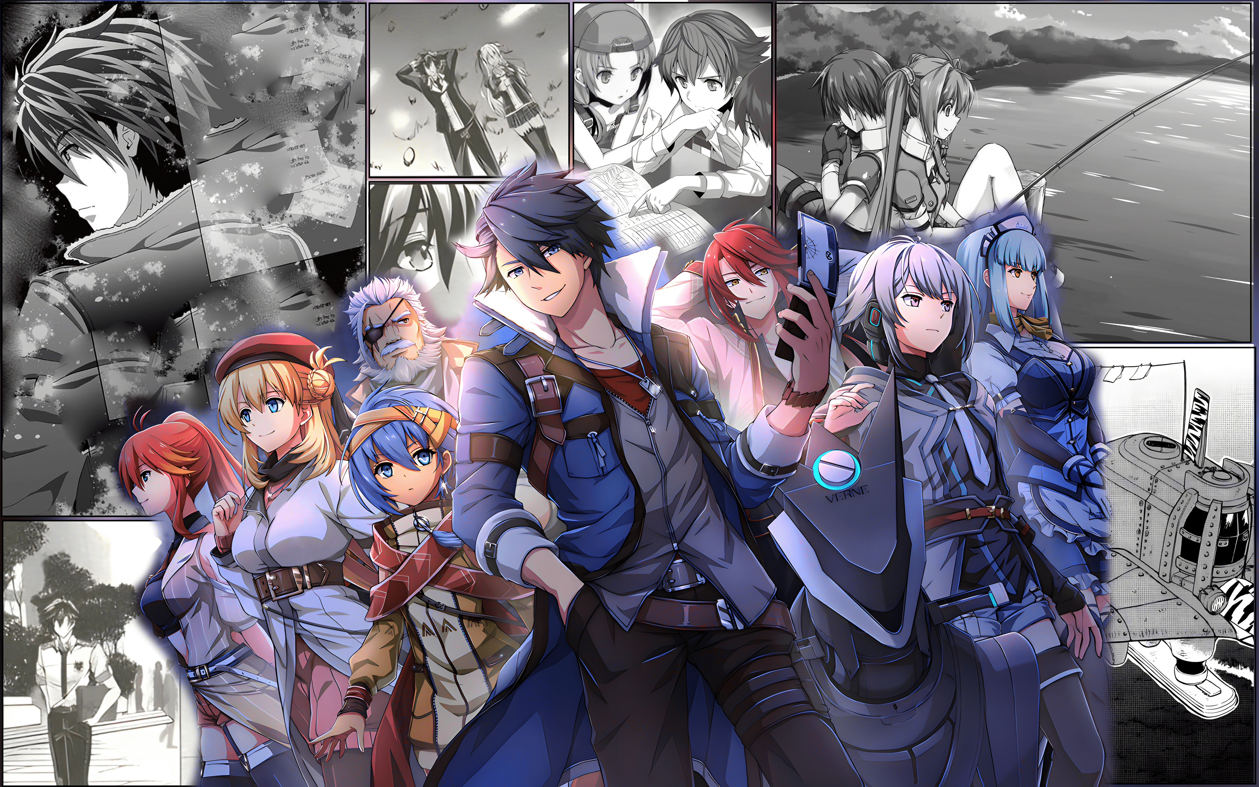 4096x2560 Kuro No Kiseki (黒の軌跡). Trails Before Dawn Wallpaper 4K with all Kiseki Characters