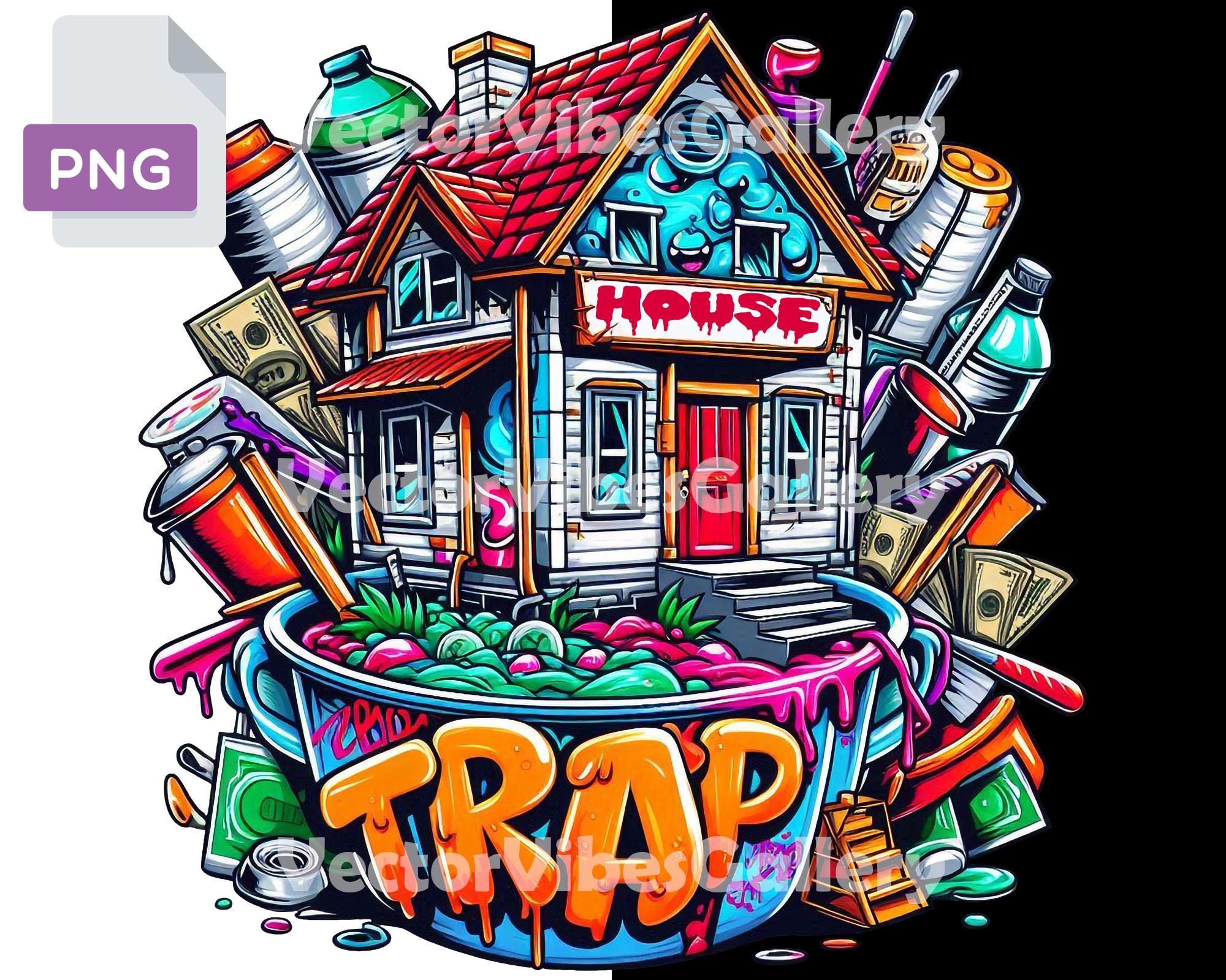 2000x1600 Graffiti Trap House PNG, Urban Sublimation Design (instant Download)