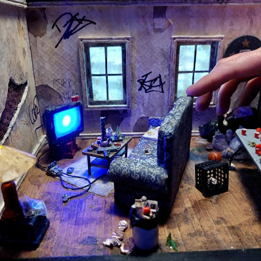 1080x1080 Trap house living room commission for a client 2022