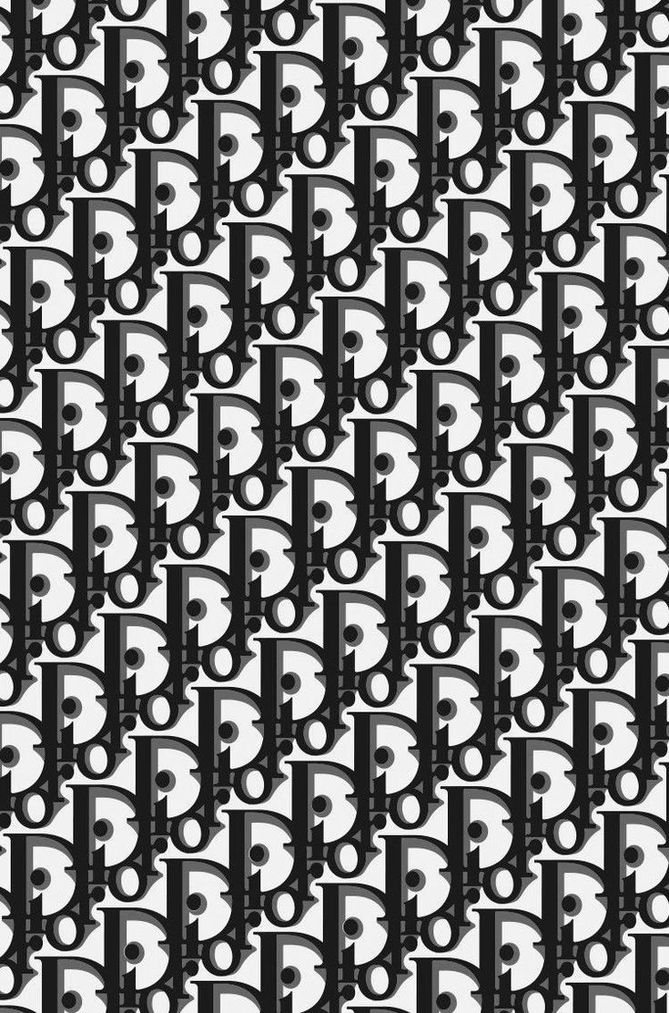 735x1112 Dior Monogram Black and White Pattern. Dior black and white wallpaper, Dior logo background, Dior