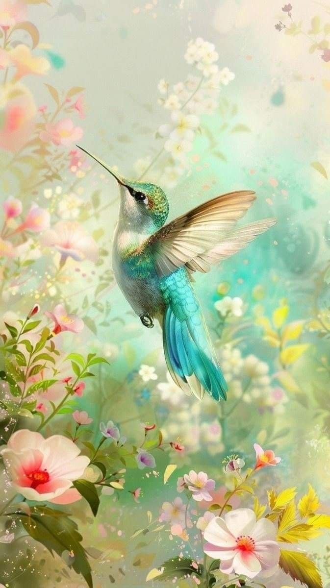 673x1200 Colorful Hummingbird Painting. Kolibri bilder, Kolibri tattoo, Lustige katzen und hunde