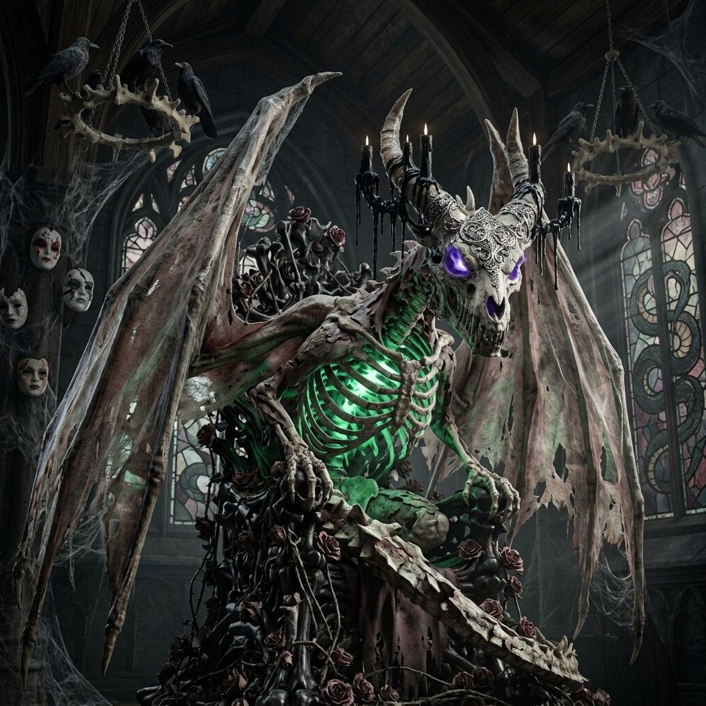 1024x1024 Download Undead Dragon Rises Image, Skeleton, Undead