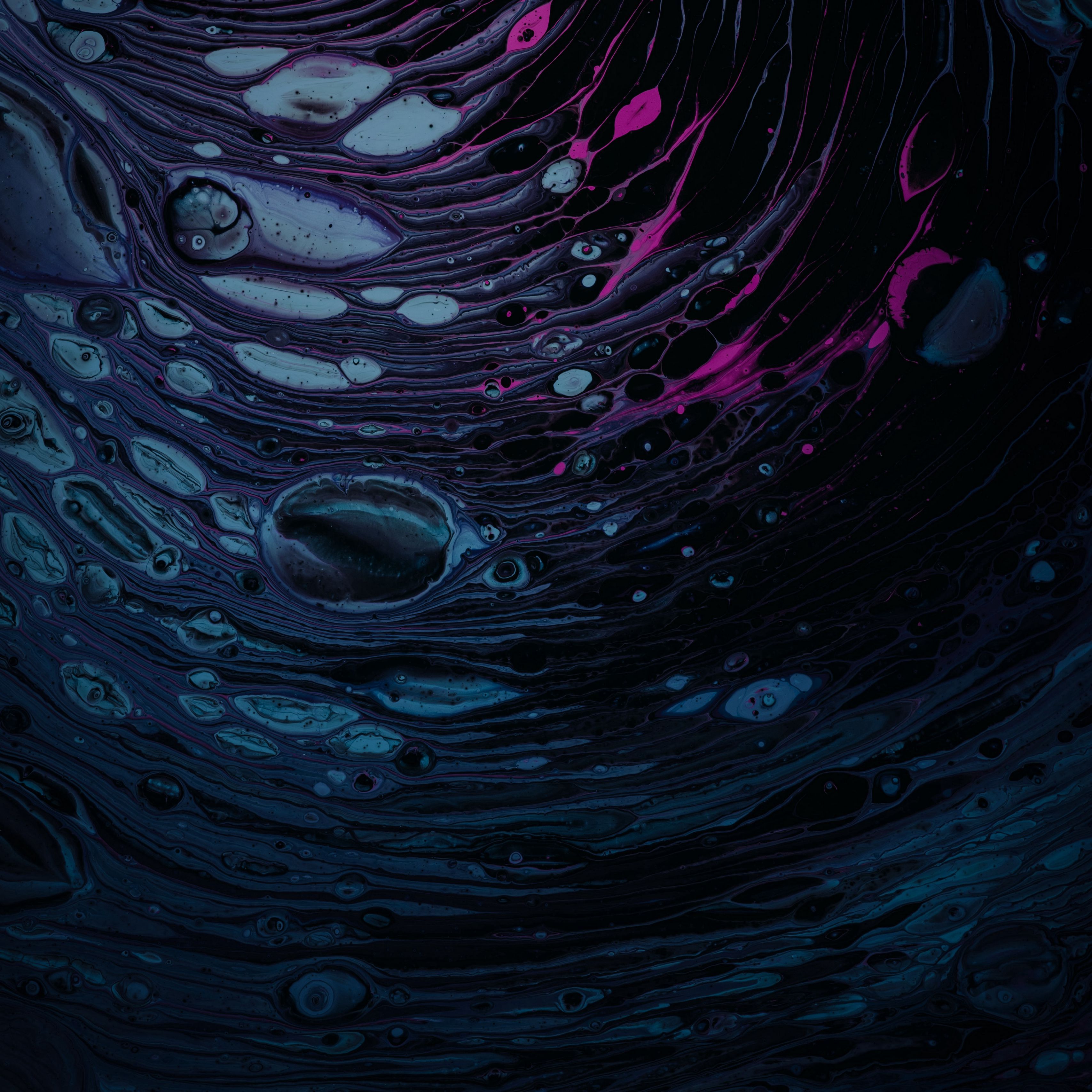 3415x3415 Download wallpaper 3415x3415 stains, bubbles, texture, dark, liquid ipad pro 12.9 retina for parallax HD background