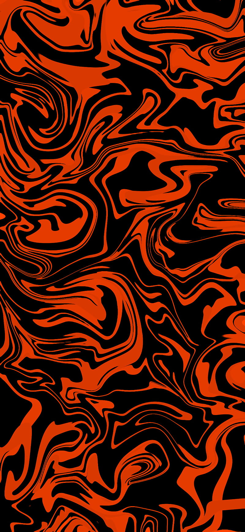 800x1732 Orange Liquid Ink, art, black, HD phone wallpaper