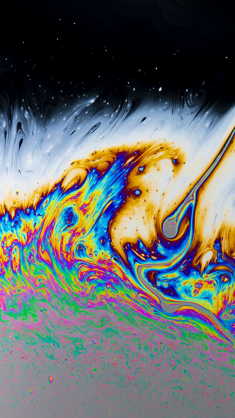 910x1618 multicolored abstract wallpaper, art, abstract, macro, soap, water, oil, bubble