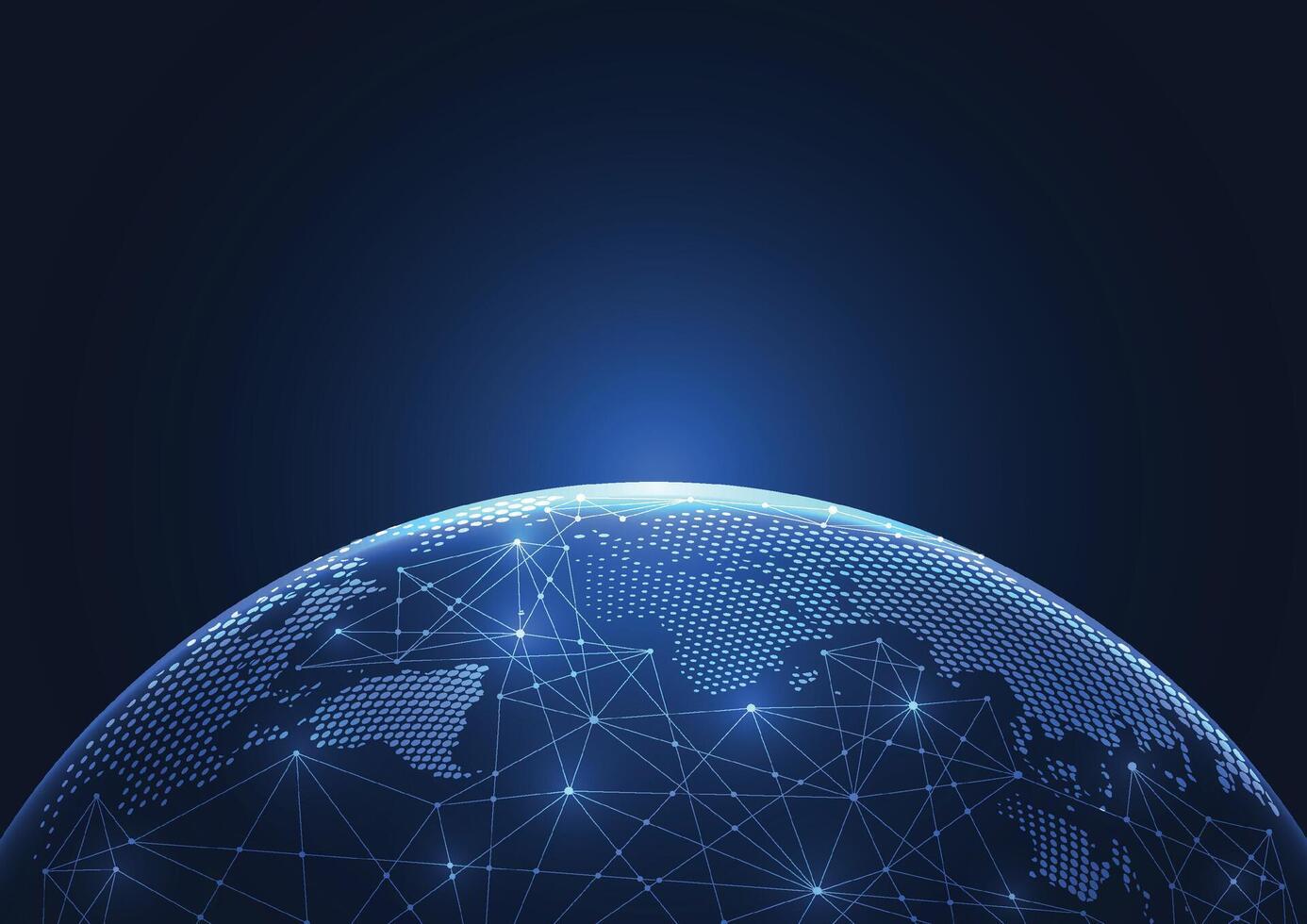 1386x980 Global network connection abstract technology background with world map dot planet earth. Digital data communication and futuristic internet concept