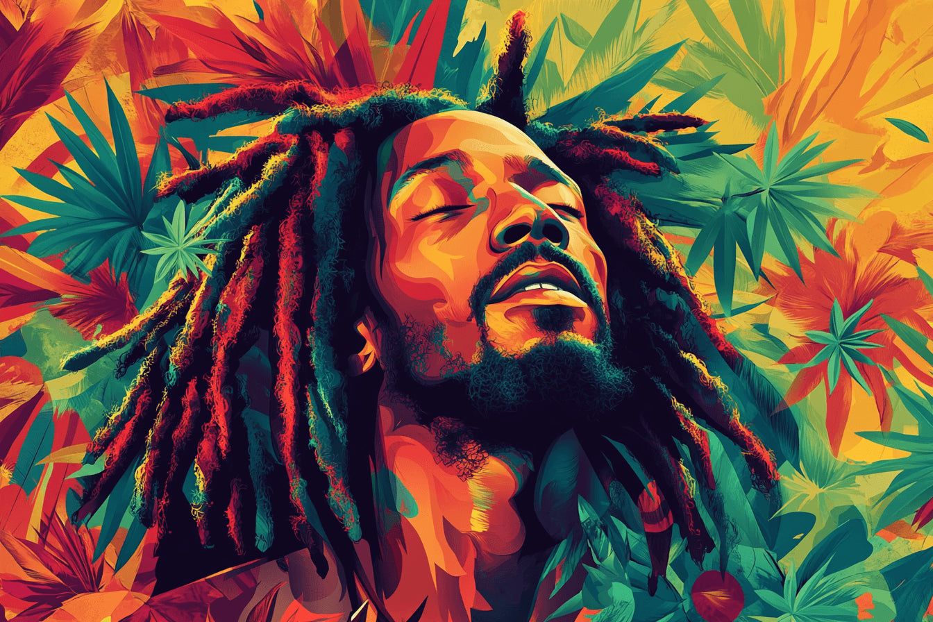 1344x896 Music Mural Wallpaper. Reggae Art Pop Style