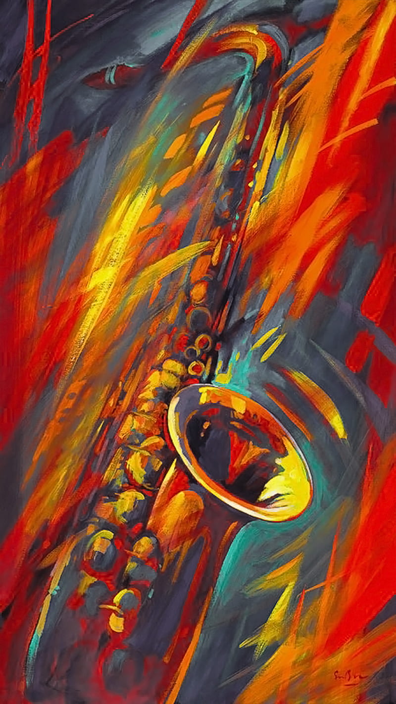 800x1422 Saxophone Painting, comic, comics, heros, music, paint, paintings, HD phone wallpaper