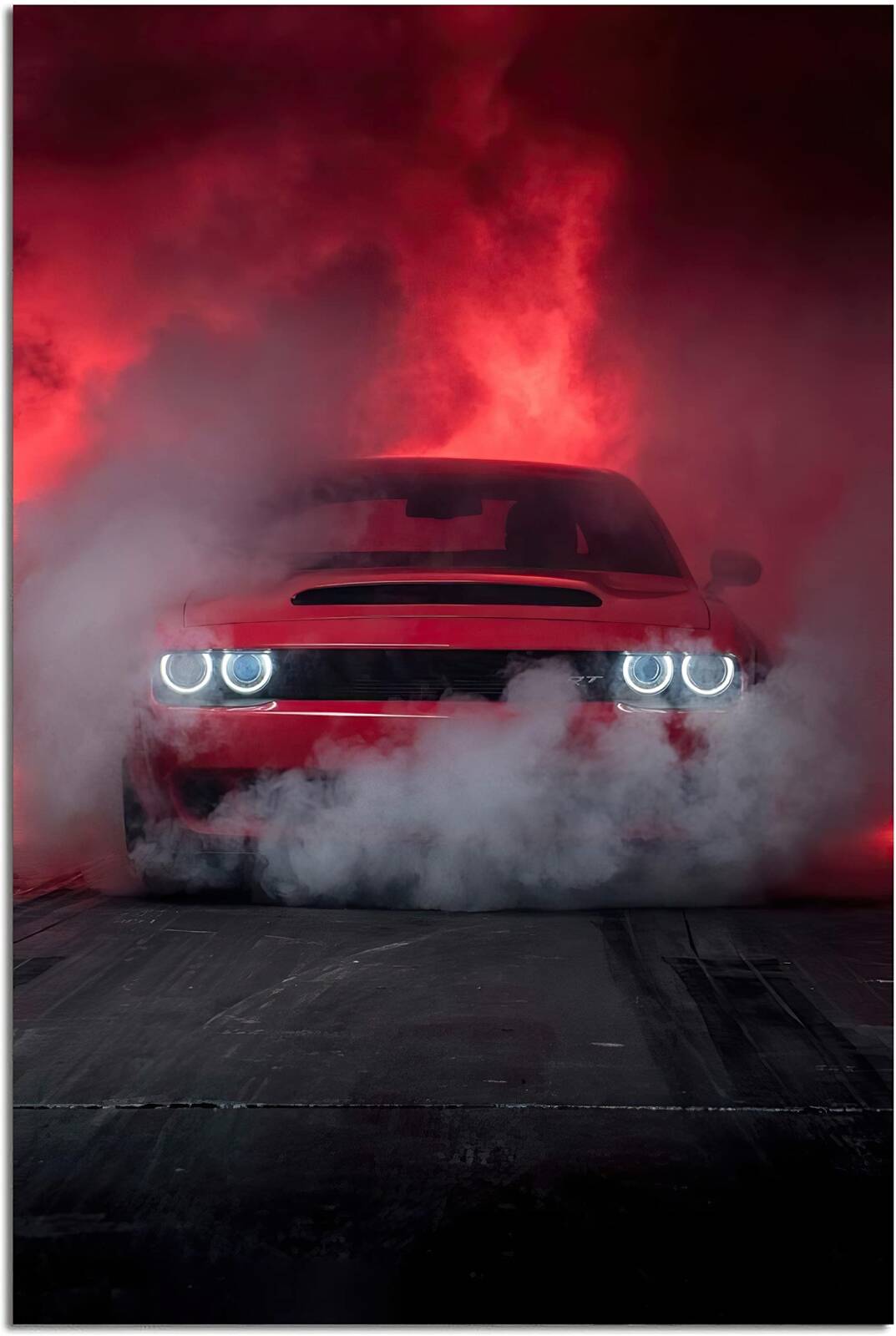 1073x1600 ALAYRA JDM Car Poster American Muscle Sports Car SRT Art Canvas Picture Print Car Wall Art Modern Family Bedroom Decoration Poster Gift Wall Decor Painting 16 inch x24 inch Red Buy, Best