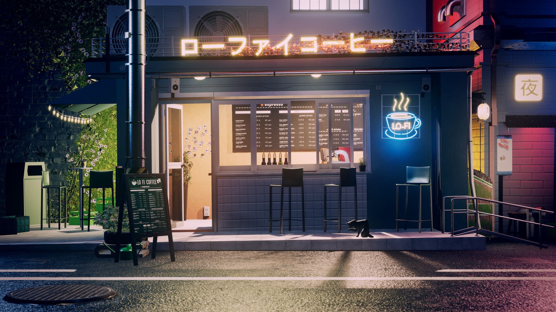 1920x1080 LoFi Cafe Unreal Engine