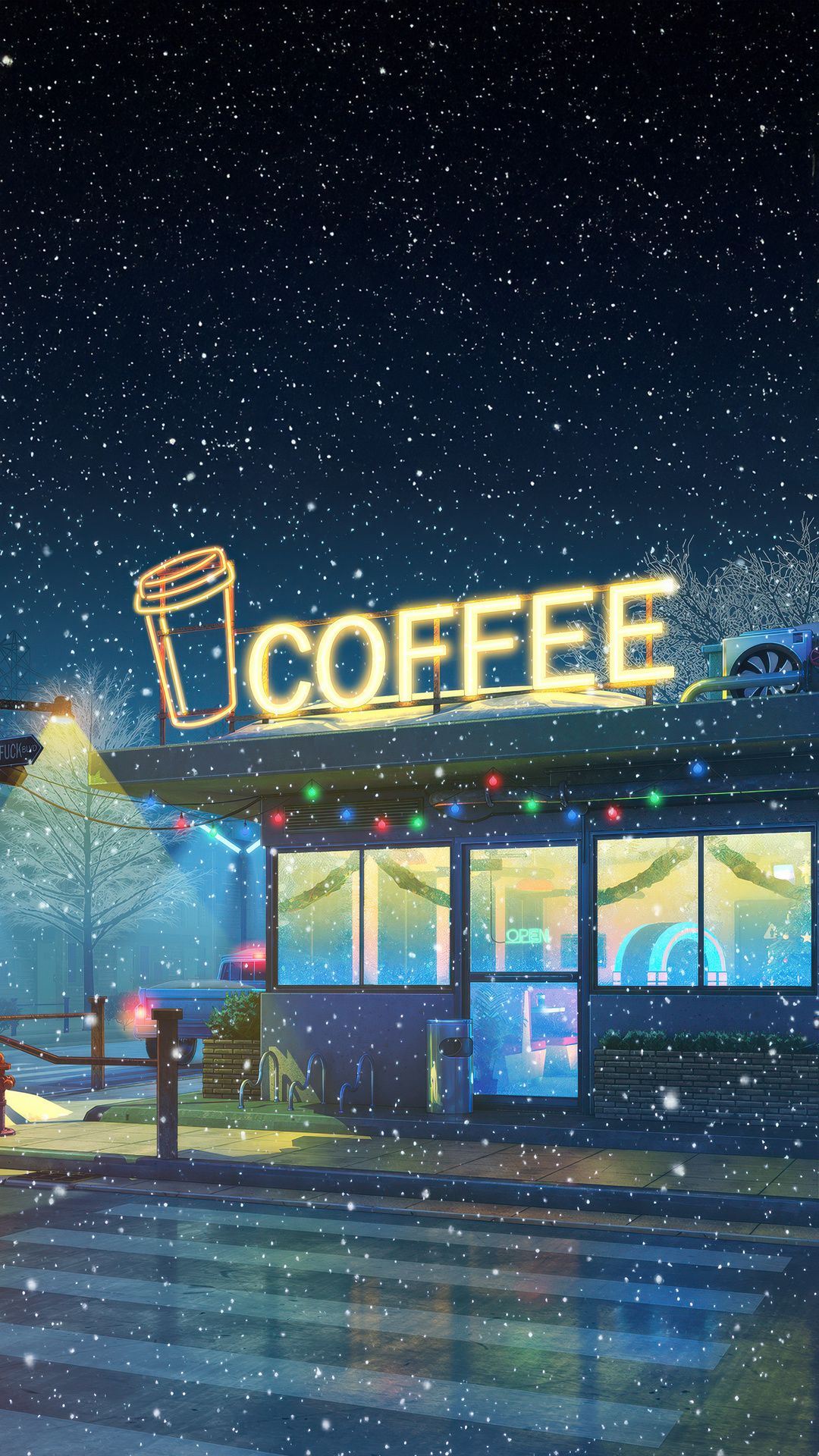 1080x1920 Cozy Coffee House In Winter Storm iPhone 6s, 6 Plus, Pixel xl , One Plus 3t, 5 , HD 4k Wallpaper, Image, Background, Photos and Picture