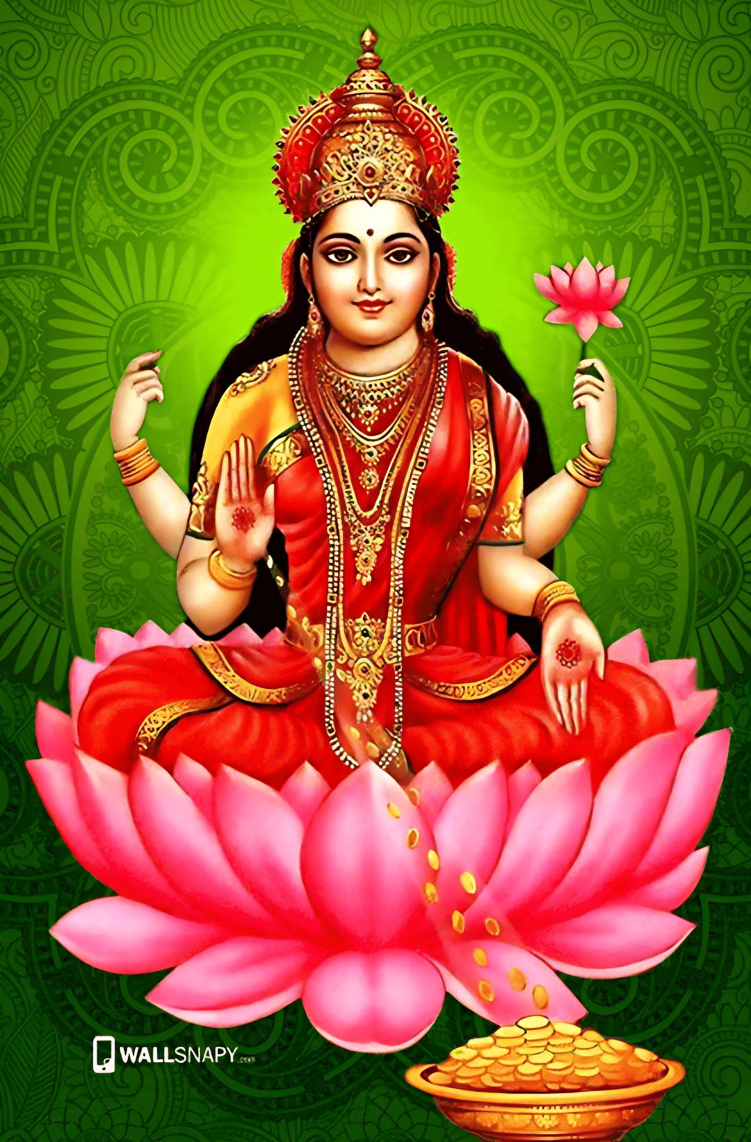 1080x1643 Maha laxmi with lotus HD wallpaper