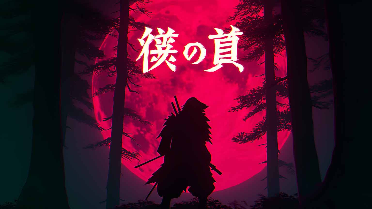 1536x864 Naruto Uchiha Clan with Red Moon 4K Desktop Wallpaper