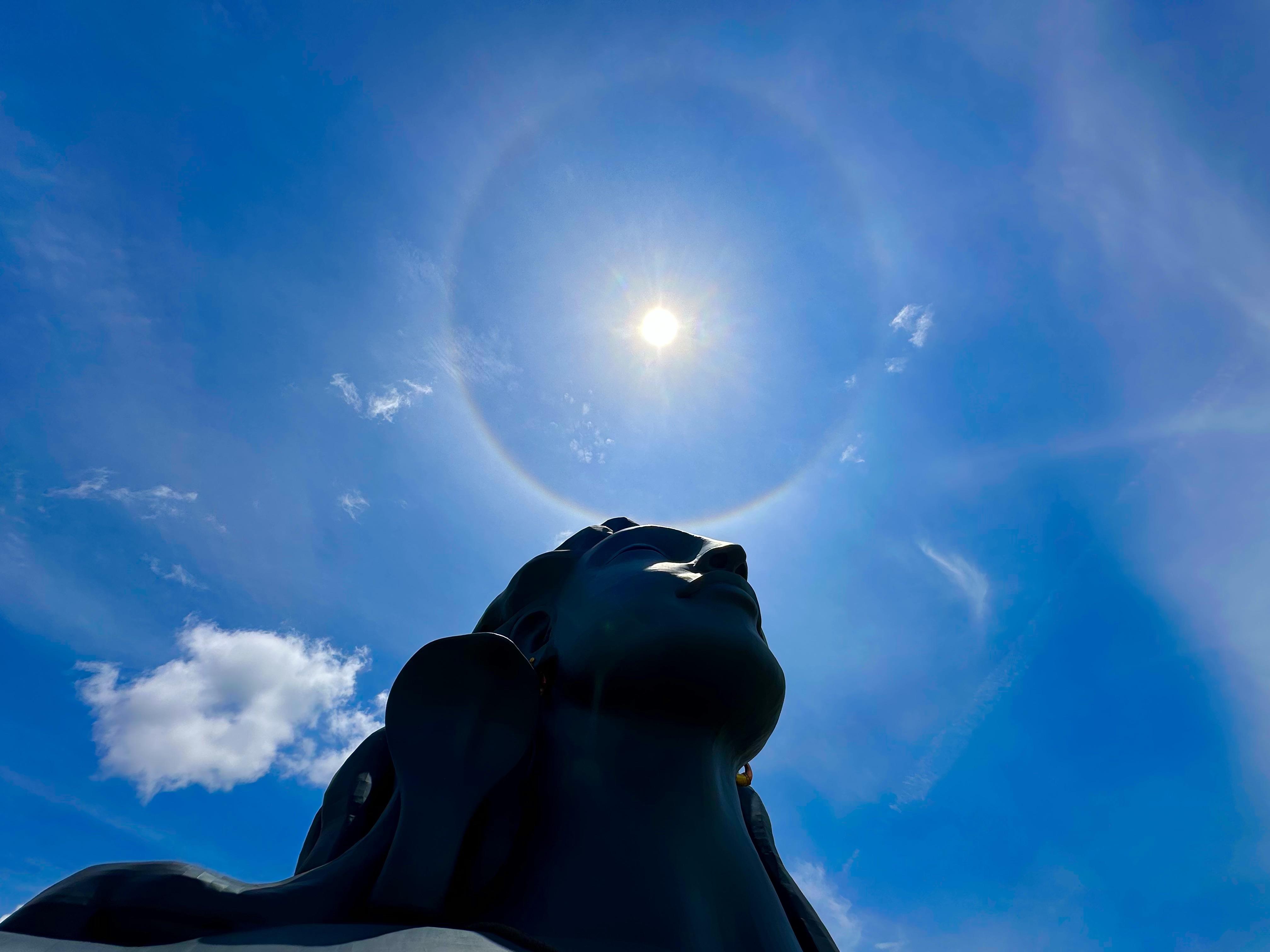 4032x3024 Rainbow Halo on Top of Lord Shiva at Adiyogi Isha Foundation in Coimbatore, Tamil Nadu