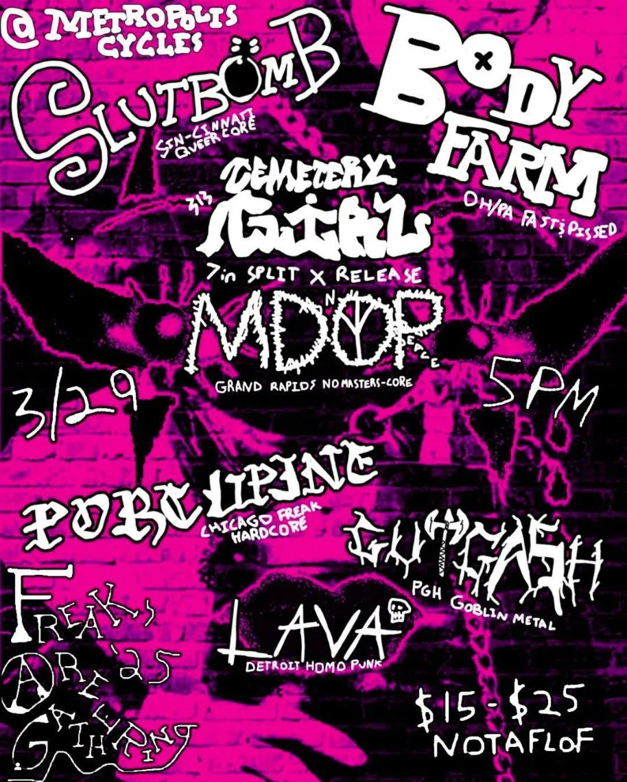 914x1140 Hardcore: Slutbomb, Body Farm, Cemetery Girl, M.D.O.P., Porcupine, Gut Gash, Lava (In Corktown)