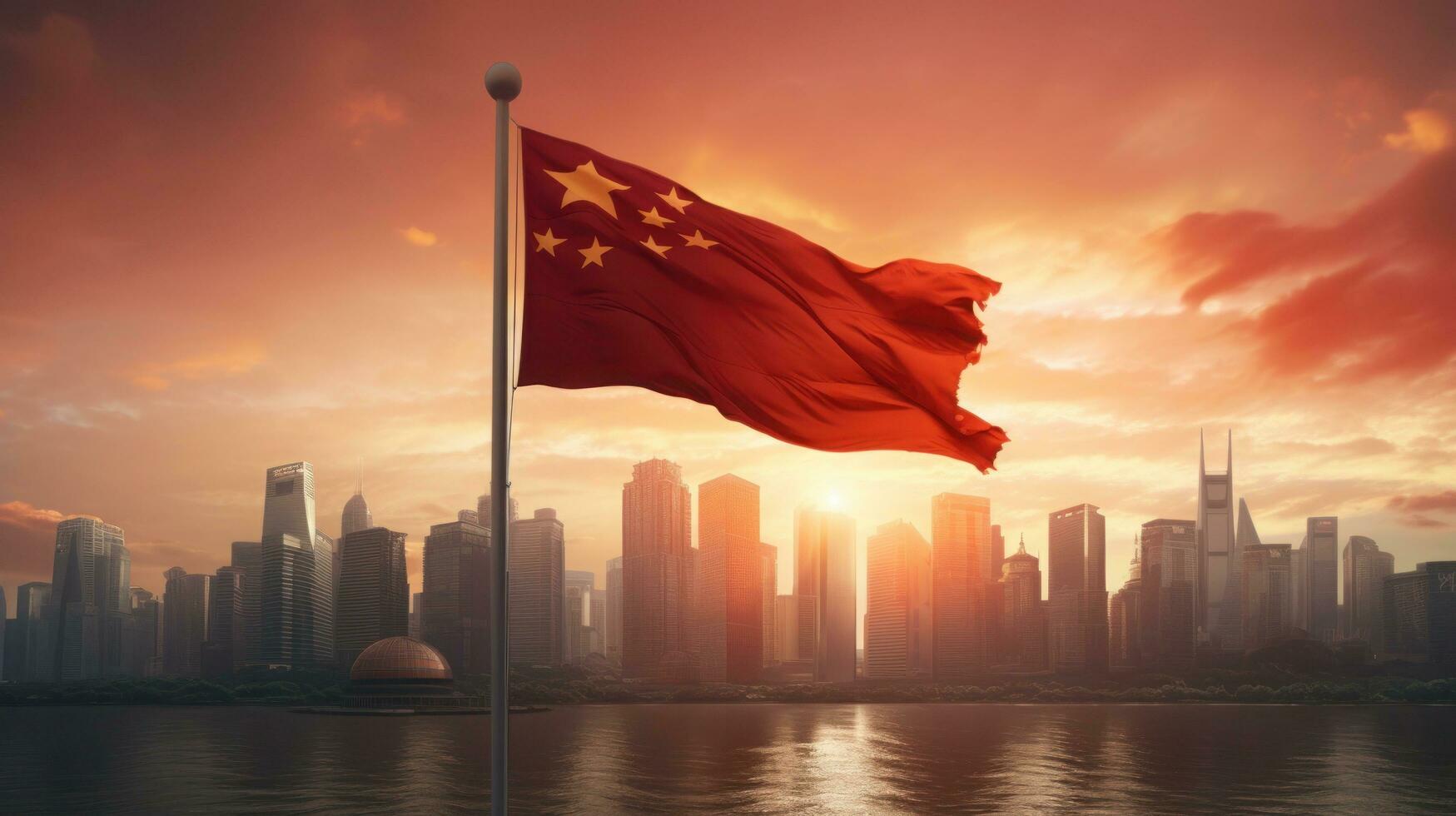 1749x980 Chinese national flag, the National Day of the People's Republic of China on October 31st, anniversary of the Chinese people and the great celebration of the People's Republic of China.Generative AI 27957193