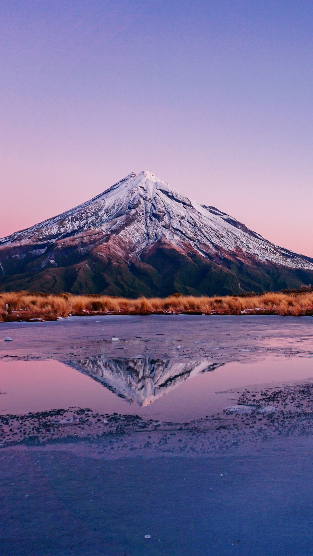 1080x1920 Mount Taranaki Wallpaper 4K, New Zealand, Snow covered
